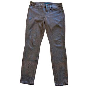 Seven for all mankind brown with black snake, skin, print skinny jeggings 26